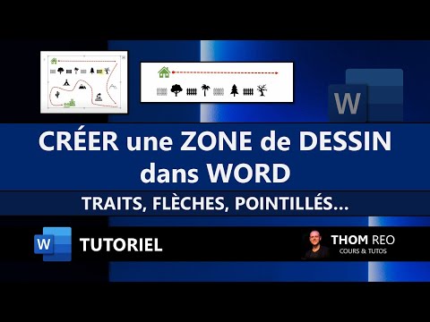 La ZONE DE DESSIN dans Word + traits pointillés, flèches et crayon (Tutoriel)