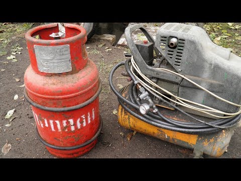 Газ из пластика и резины закачиваем в баллон (эксперимент №5)