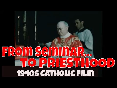 " SEMINAR TO PRIESTHOOD "  1950s ROMAN CATHOLIC CHURCH SEMINARY / PRIEST RECRUITMENT FILM  XD43384