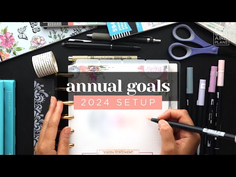 GOAL SETTING 2024 :: WORD OF THE YEAR & ANNUAL VISION BOARD HAPPY PLANNER INSERT