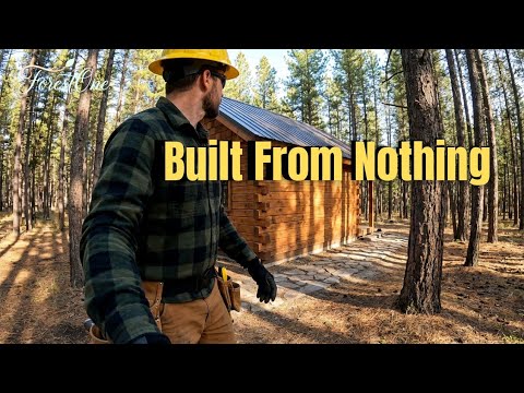 Building a Log Cabin From Scratch | Silent POV ASMR 😱