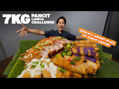 INSANE 7KG Pancit Canton Eating Challenge! | Over 20 Servings of Pancit Lechon & Lumpia Eaten SOLO!