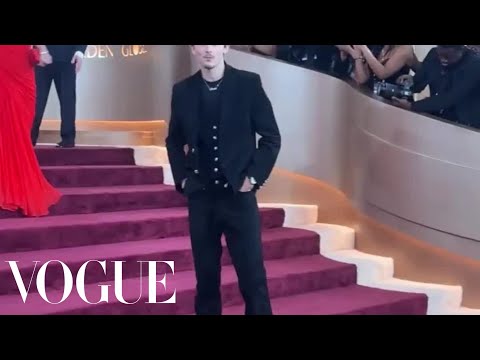 Timothée Chalamet Arrives at the Golden Globes