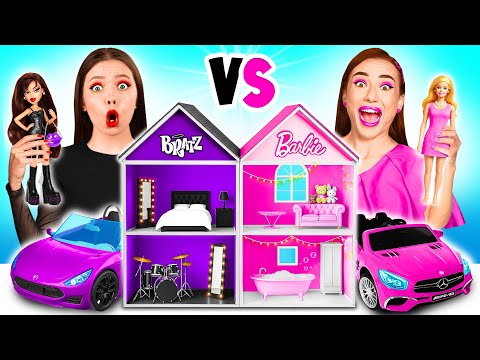 We Build Amazing Doll House Barbie vs Bratz Challenge | Prank Wars