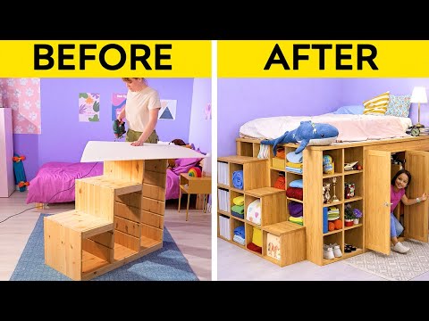 Dad Builds AMAZING Secret Room Inside DIY Bed!