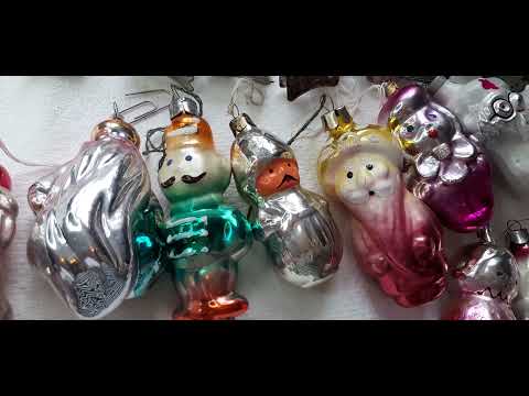 Коллекционные елочные игрушки с барахолки!🌲 На прищепке, 50- 60- 70 - е годы.