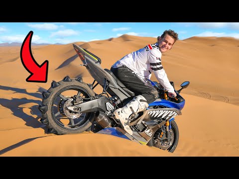 Crotch Rocket with Paddle Tire in Sand Dunes!