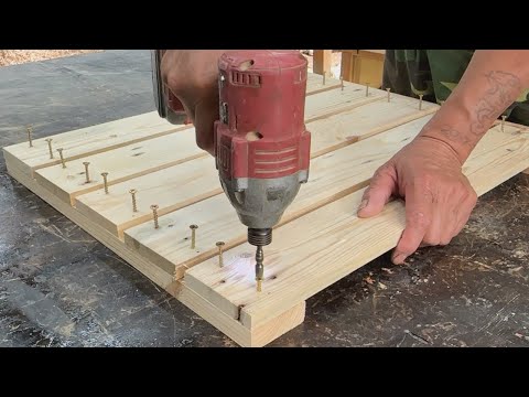 Effective Creative Solutions From Recycled Wooden Pallets // Woodworking DIY Outdoor Pedal Bin