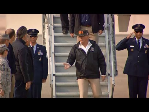 Raw Video: Trump Arrives at Beale AFB to Tour Wildfire Devastation