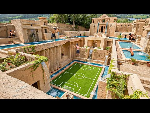 300 Days Building a Luxury Underground Soccer Complex Hidden Beneath Ground Using Primitive Tools