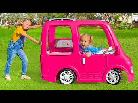 Alice and her Barbie Car - camping story