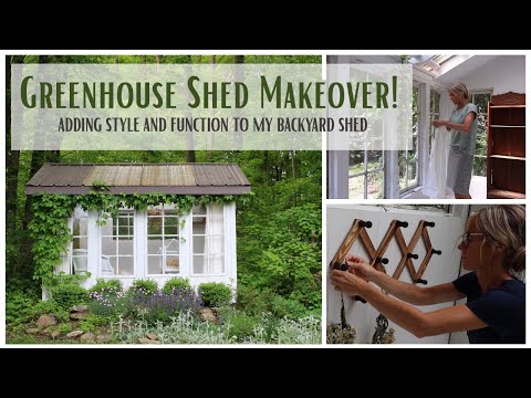 Backyard Shed Makeover ~ She Shed Refresh ~ Garden Shed Idea ~ Greenhouse Shed Makeover