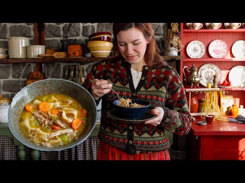 Spend a Cozy Winter Day with Me Making the BEST Chicken Noodle Soup | ASMR Cooking