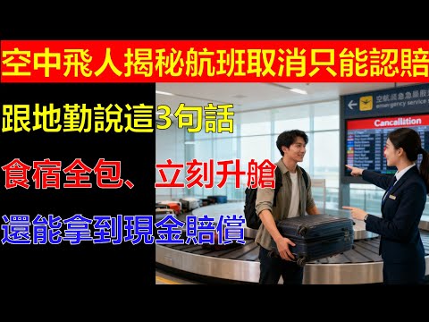 航班取消只能認賠？學會跟地勤說這3句話，食宿全包、立刻升艙，還能拿到現金賠償！#生活經驗 #生活小技巧 #生活小妙招 #出行 #科普