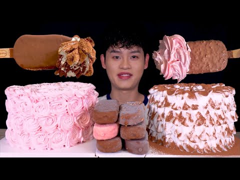 ASMR 생크림폭탄💣생크림 가득 케이크 하겐다즈 킷켓 초콜릿 아이스크림 먹방~!! Fresh Whipped Cream Cake With Chocolate Bar MuKBang~!