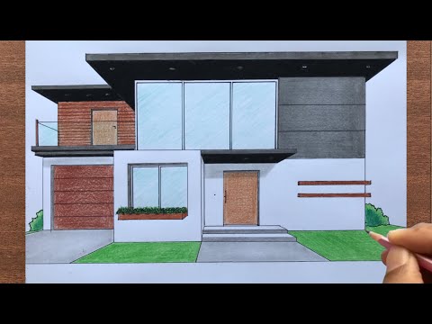 How to Draw a House in 1 Point Perspective