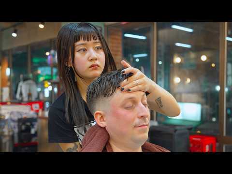 💈(ASMR) Best Haircut of His Life by Japanese Lady Barber - Scissors Haircut, Shave, Head Spa & More