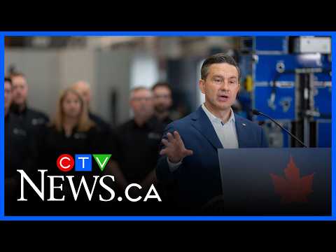 Pierre Poilievre unveils Conservative auto plan in Windsor, Ont.
