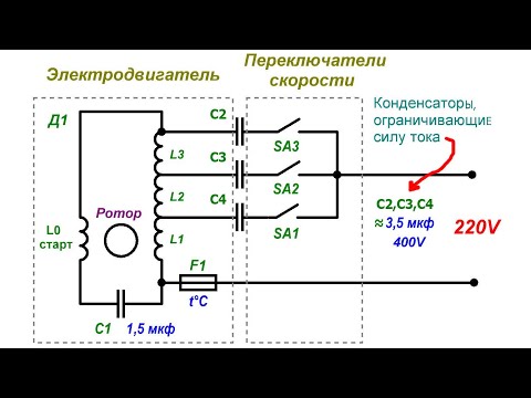 Как можно уменьшить скорость вращения бытового вентилятора простым способом с помощью конденсатора