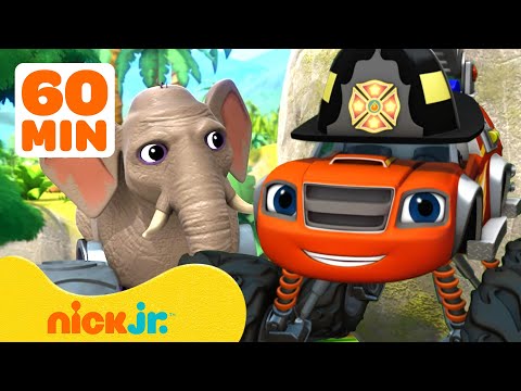 Blaze's Monster Machine Jungle Missions & Transformations! 🌳🌸 w/ AJ #2 | 60 Minutes | Nick Jr.