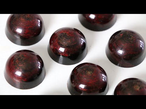 Chocolate Bonbon Design | Gold, Black, and Red Spiral