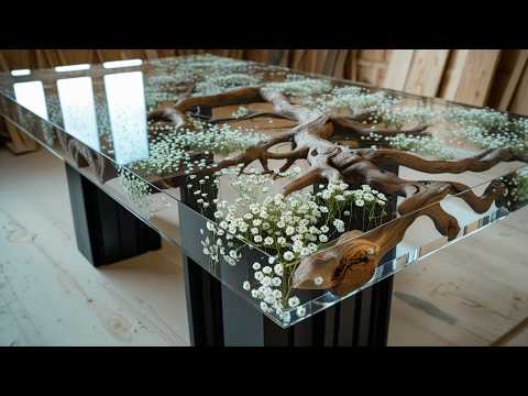 Don't Throw Away Your Wedding Bouquet! Do This Instead... DIY Epoxy Flower River Table