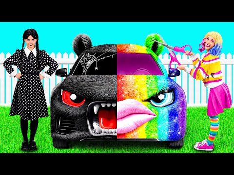 Rainbow Car vs Black Car Challenge | Funny Situations and Fails by PaRaRa Challenge