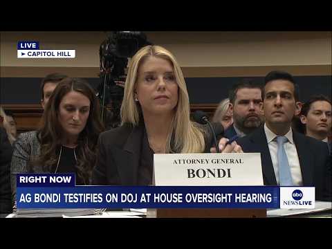 LIVE: Attorney General Bondi testifies on the DOJ at House oversight hearing