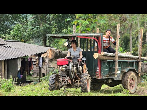 Agricultural vehicle,two girls working in logging constantly strive to make life easier.#wood #truck