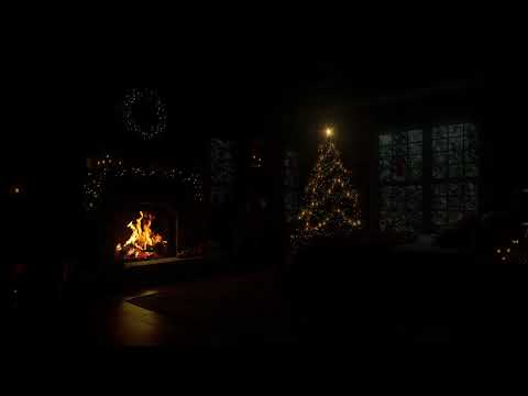 No Ads |Cozy Christmas Cabin Night❄️Gentle Snowfall & Fireplace Warmth for Deep Sleep& Stress Relief