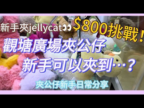 觀塘廣場夾公仔｜$800挑戰｜新手可以夾到…？｜夾公仔新手日常分享｜夾娃娃 UFO clawmachine