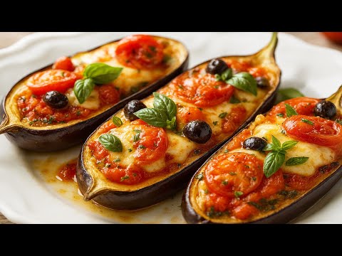 Die Aubergine, die alle verrückt macht! Das beste Aubergine Rezept! Überbackten Auberginenschiffe