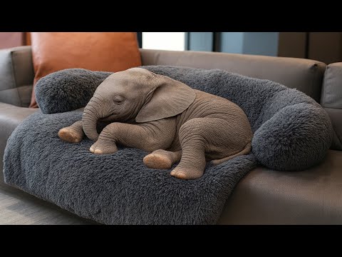 This Baby Elephant Thinks He's Human, You Won't Believe What He Does on the Couch!