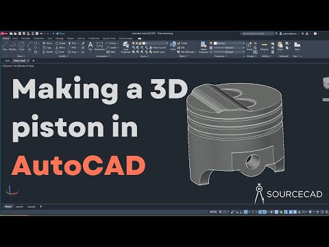 AutoCAD practice - Making a 3D piston