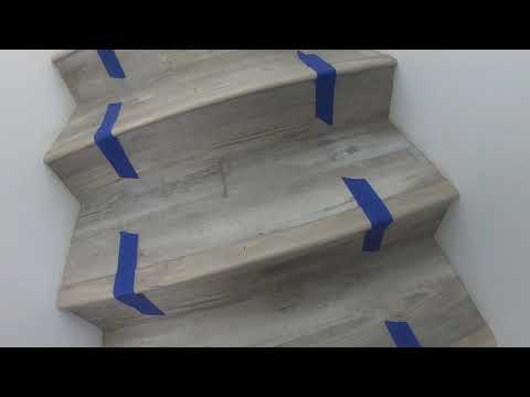 How to install Vinyl Luxury Planks (VLP)on Stairs - How to use a Stair tread template!