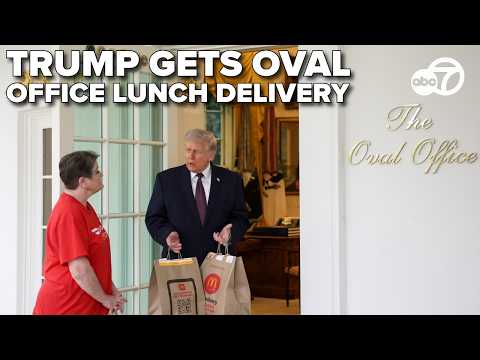 President Trump gets DoorDash delivery of McDonald's outside Oval Office