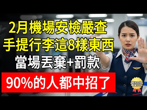 2月機場新安檢嚴查!手提行李有這8樣東西,抓到當場丟棄+罰款!90%的人都中招了!#2026機場安檢 #行李規定 #行動電源 #違禁品 #空姐揭秘 #幸福百分百 #琳姐 #出國旅遊