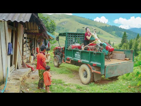 Use Truck To Transport Diesel Engine Tractor To Highland People - Animal Care