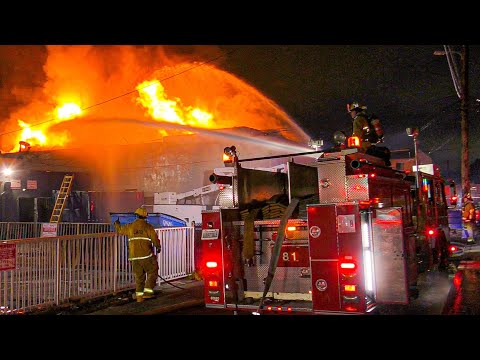 LAFD Battling Greater Alarm Large Commercial Structure Fire (Van Nuys)