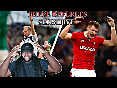 American Football Player React To Referee Backchat in Rugby