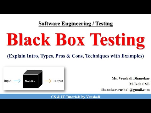 SE 43 : Black Box Testing | Techniques with Examples  #softwaretesting @csittutorialsbyvrushali