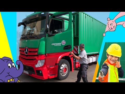 Moritz und die Maschinen: LKW mit Ladekran: Wie werden Container abgeladen? | Der Elefant | WDR