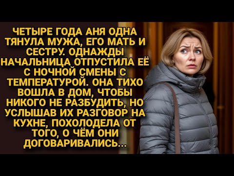 Четыре года одна тянула мужа и его родню. Но придя однажды раньше времени, услышала их разговор...