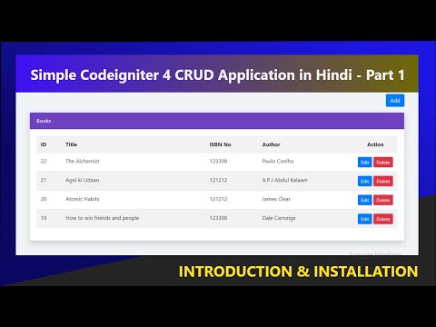 Simple Codeigniter 4 CRUD Application in Hindi (Introduction & Installation) - Part 1