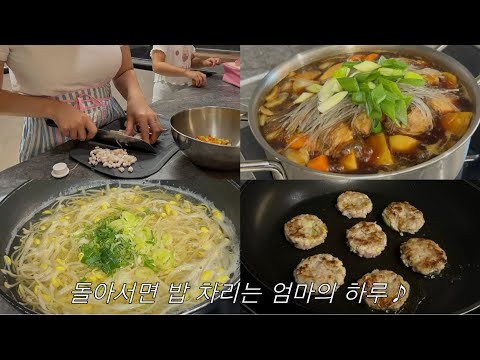 Vlog ㅣ돌밥돌밥 돌아서면 밥 차리는 엄마의 하루 찜닭, 콩나물국, 돼지고기전, 카레, 오징어전 만들기