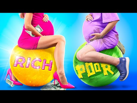 Armes VS Reiches Schwangeres Mädchen