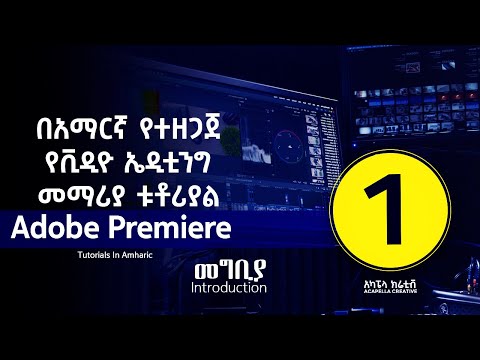 ADOBE PREMIERE PRO in Amharic part 1 - የቪዲዮ ኤዲቲንግ መማሪያ በአማርኛ ክፍል 1