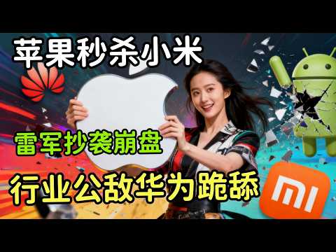 苹果秒杀小米，华为小米，不敌一款iPhone！雷军“挖人抄袭”发家史，摧毁中国制造，华为粉怒了！苹果粉笑了！今年最狠对喷来了！#小米#华为#苹果