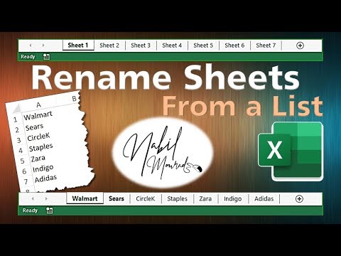 Rename All Sheets From A List... In One Step