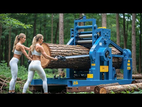 Fastest Automatic Firewood Processing Machine | Dangerous Big Chainsaw Cutting Tree machines #2